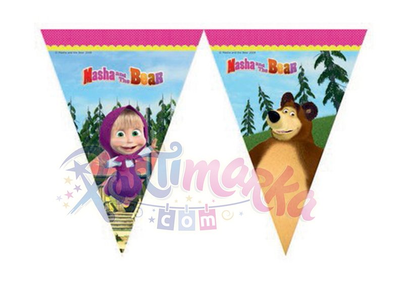 Maşa İle Koca Ayı Bayrak Afiş Süs