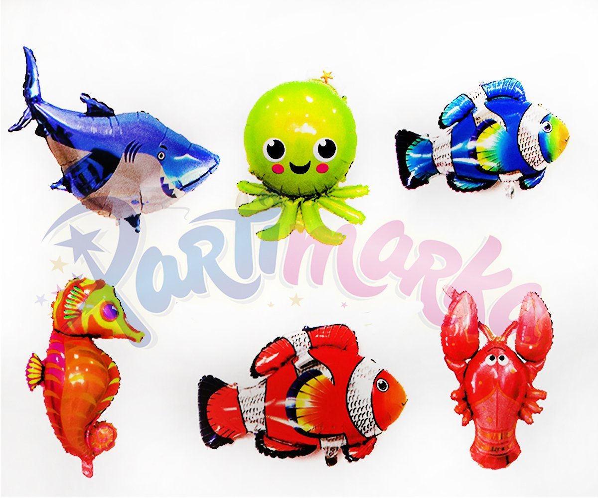 Balık Temalı Doğum Günü Balon Seti 6'lı