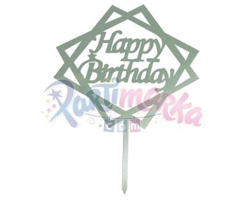 Gümüş Pleksi Parlak Happy Birthday Yazısı