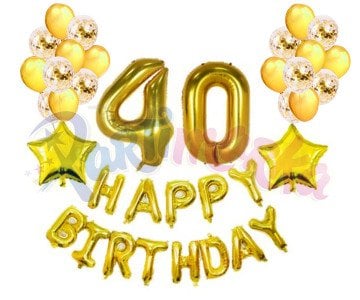 40 Yaş Temalı Doğum Günü Folyo Balon Seti