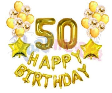 50 Yaş Doğum Günü Hazır Folyo Balon Seti