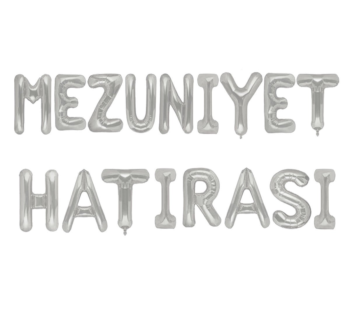 Gümüş Renk Mezuniyet Hatırası Balon
