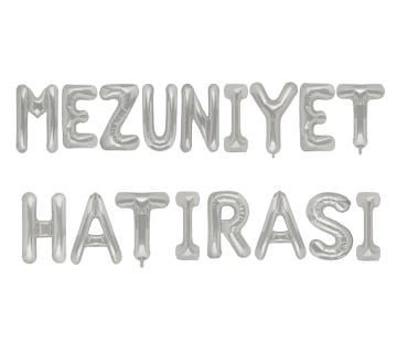 Gümüş Renk Mezuniyet Hatırası Balon