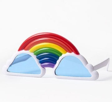 Gökkuşağı Bulut Çerçeveli Parti Gözlüğü