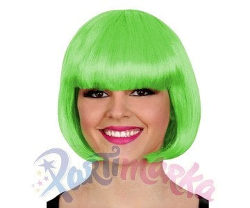Yeşil Renk Küt Parti Peruğu