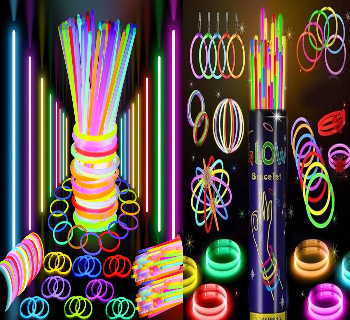Neonlu Işıldayan Fosforlu Çubuklar 50 Adet