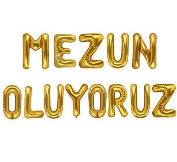 Gold Renk Mezun Oluyoruz Yazılı Folyo Balon