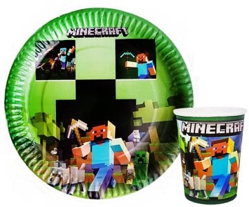 Minecraft Doğum Günü Tabak Bardak Seti
