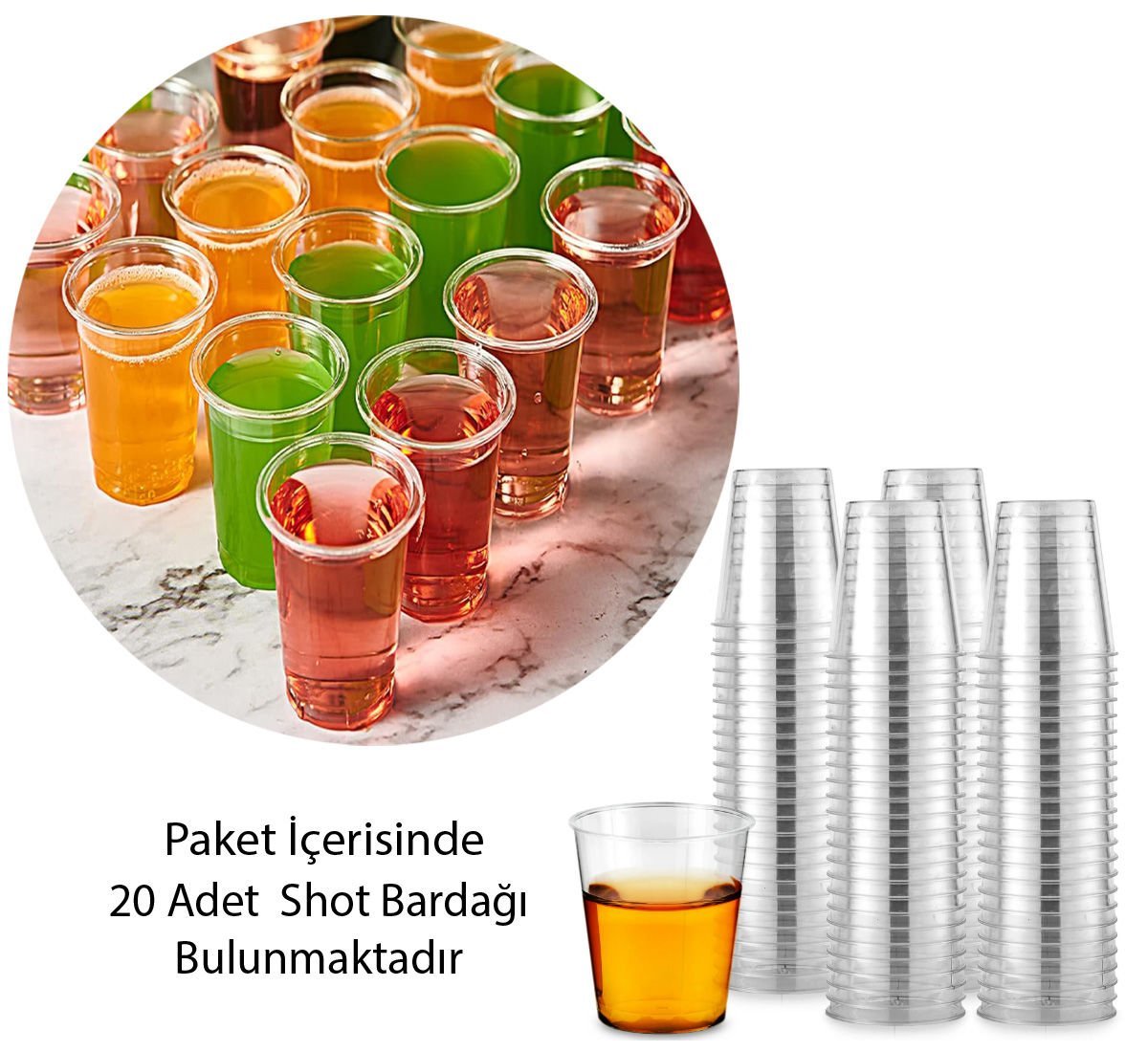 Shot Bardağı Sert Plastik 40 cc