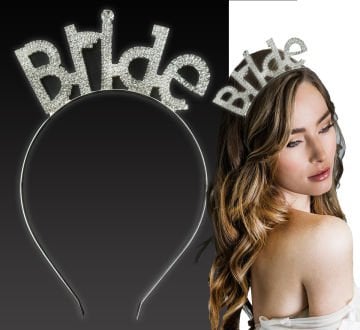 Bride Yazılı Taşlı Taç