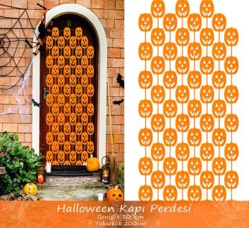 Cadılar Bayramı Balkabağı Kapı Perdesi