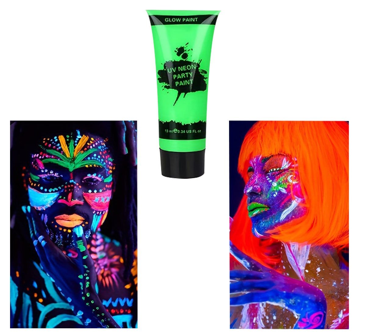 Fosforlu Yüz Boyaması Yeşil Renk