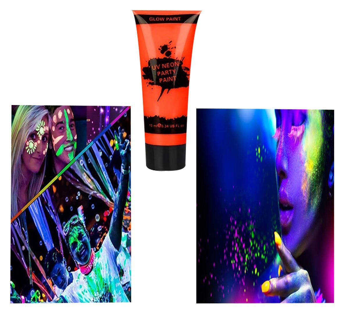 Neon Fosforlu Turuncu Yüz Boyama
