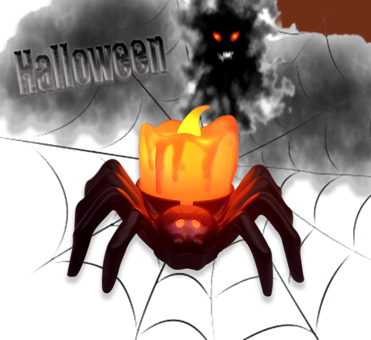 Cadılar Bayramı Led Işıklı Örümcek Dekor