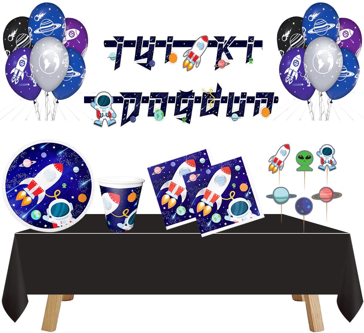 Uzay Konsepti Doğum Günü Seti 24 Kişilik