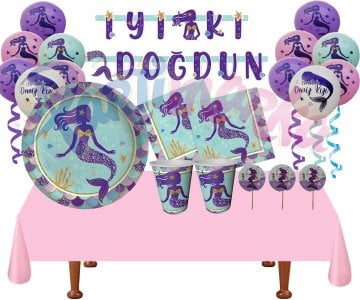 Deniz Kızı Parti Seti 16 Kişilik