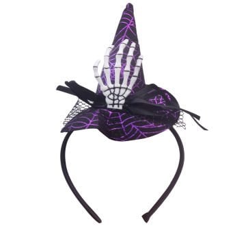Cadılar Bayramı İskelet Elli Cadı Şapkası