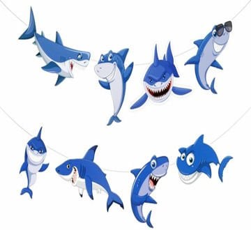 Köpek Balığı Temalı Uzar Parti Süsleri