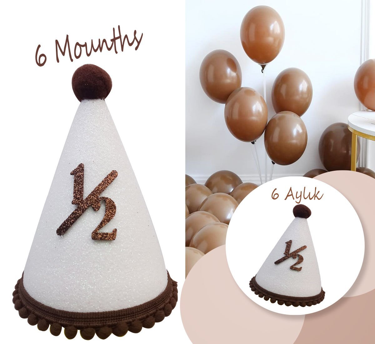 6 Ay Kınası Yarım Yaş Bebek Şapkası