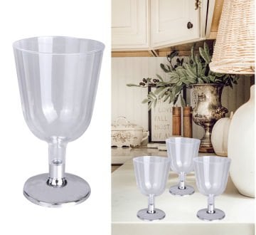 Gümüş Metalik Plastik Kadeh