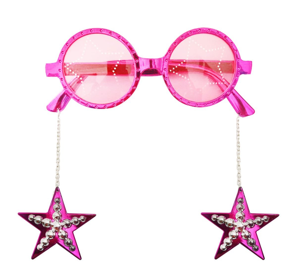 Yıldız Küpeli Pembe Parti Gözlüğü