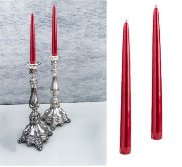 Kırmızı Renk Şamdan Mum 2 Adet