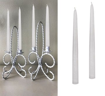 Şamdan Mumlar Beyaz Renk 2 Adet