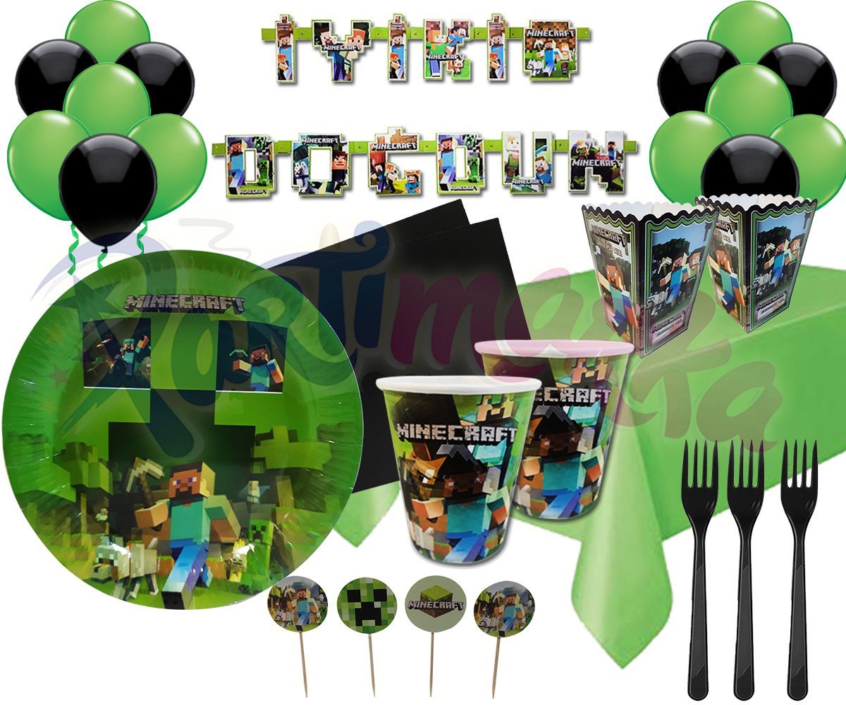 Minecraft Teması Lüx 24 Kişilik Set