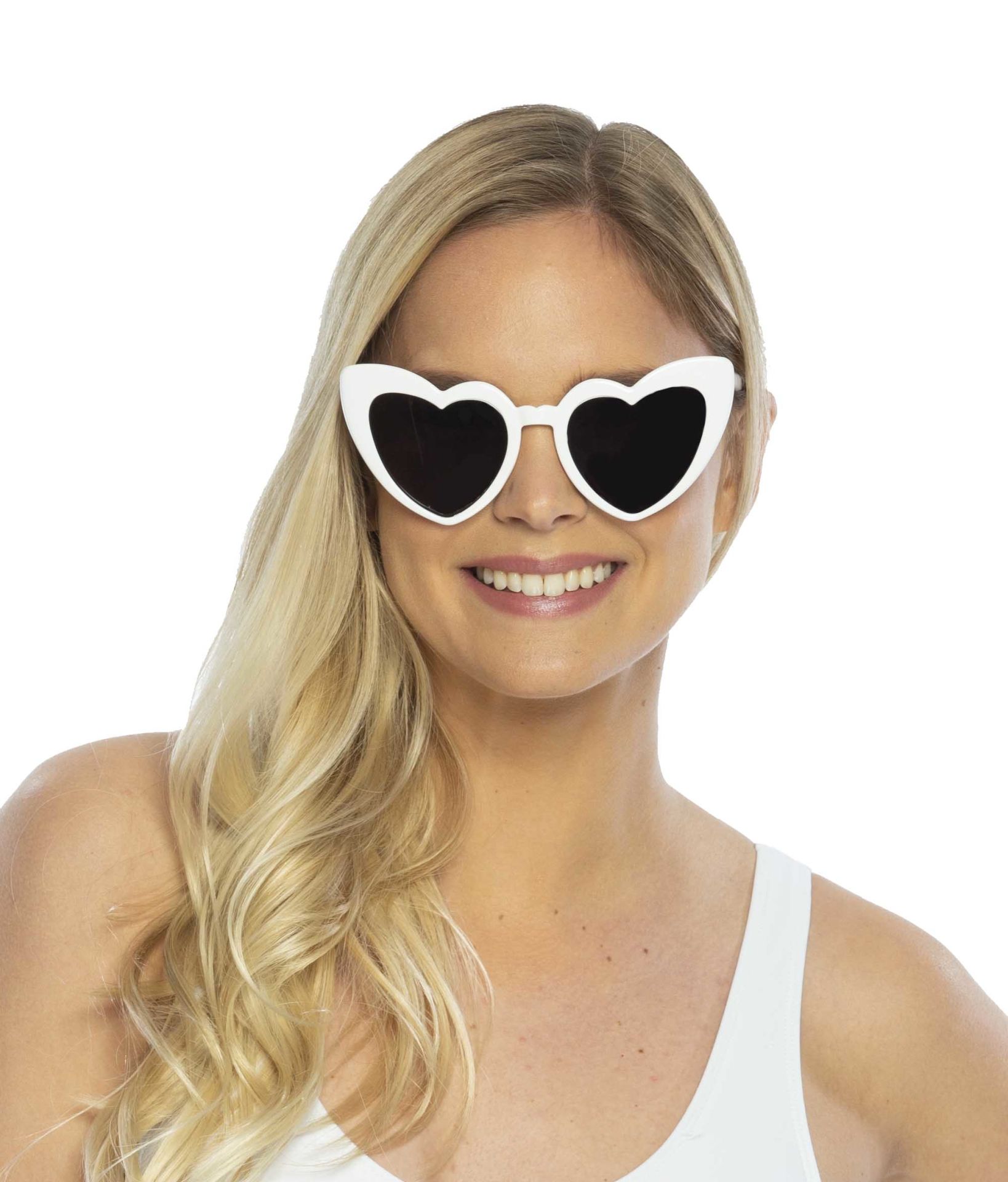 Kalpli Beyaz Çerçeveli Güneş Gözlüğü