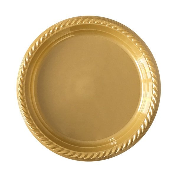 Altın Renk Plastik Tabaklar 25 Adet