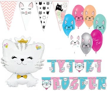 Kedi Konseptli Parti Seti