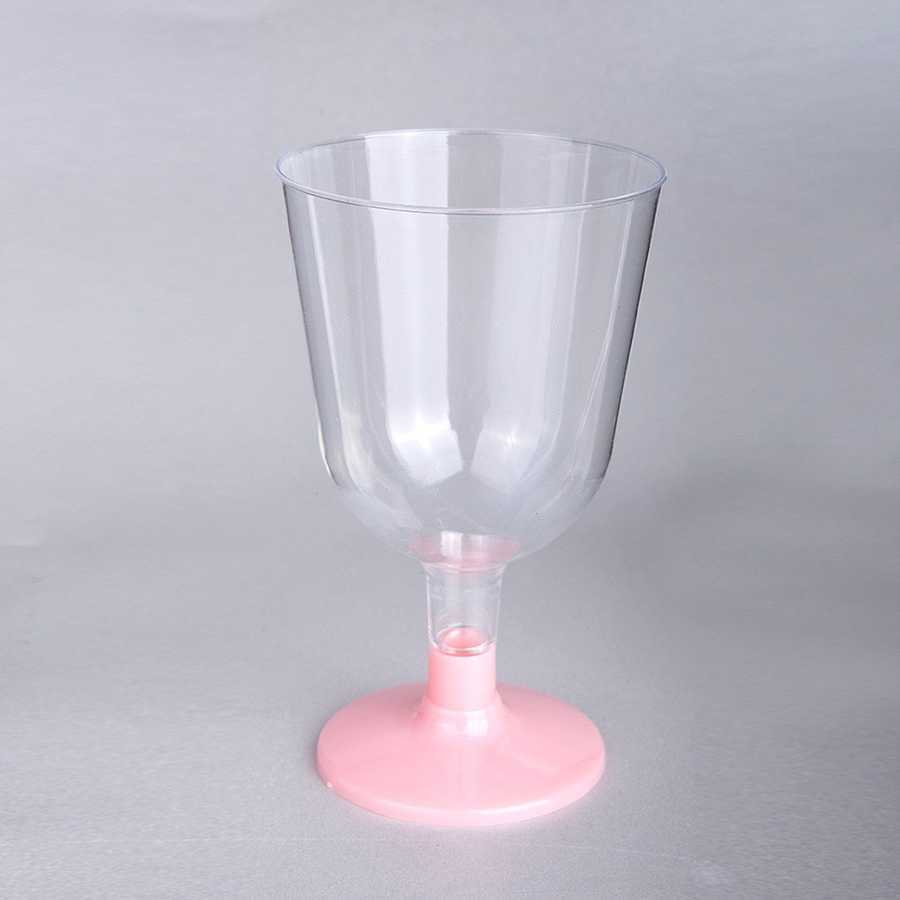 Plastik Kadeh Pembe Ayaklı 6 Adet