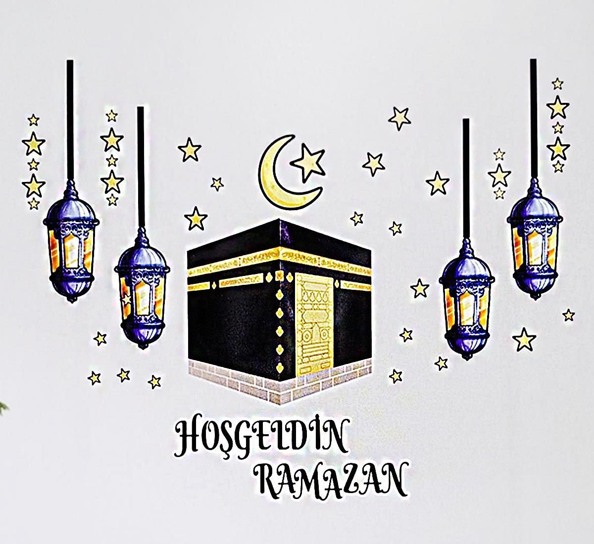 Hoşgeldin Ramazan Kabe Baskılı Sticker