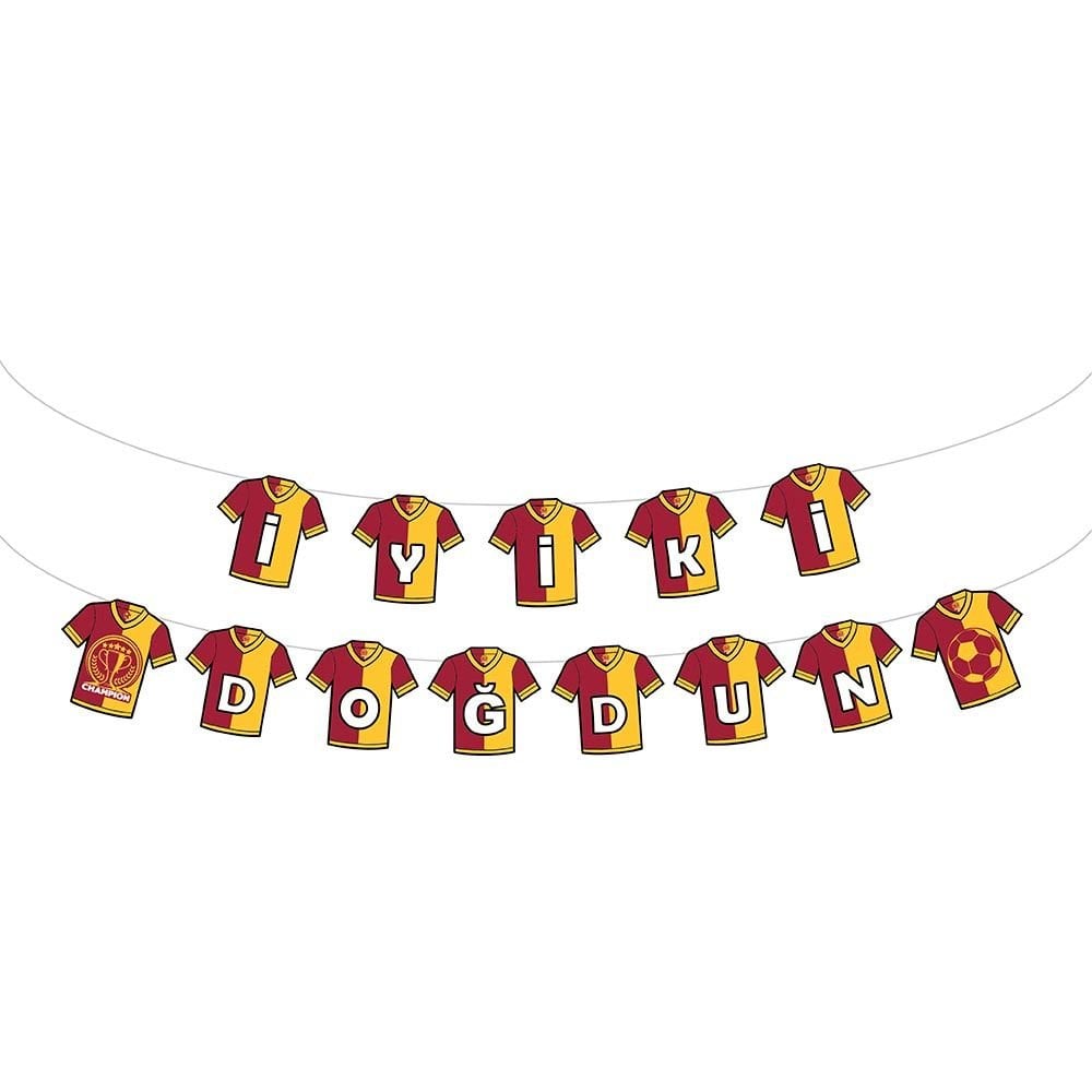 Taraftar Sarı Kırmızı Forma Şeklinde İyiki Doğdun Yazısı