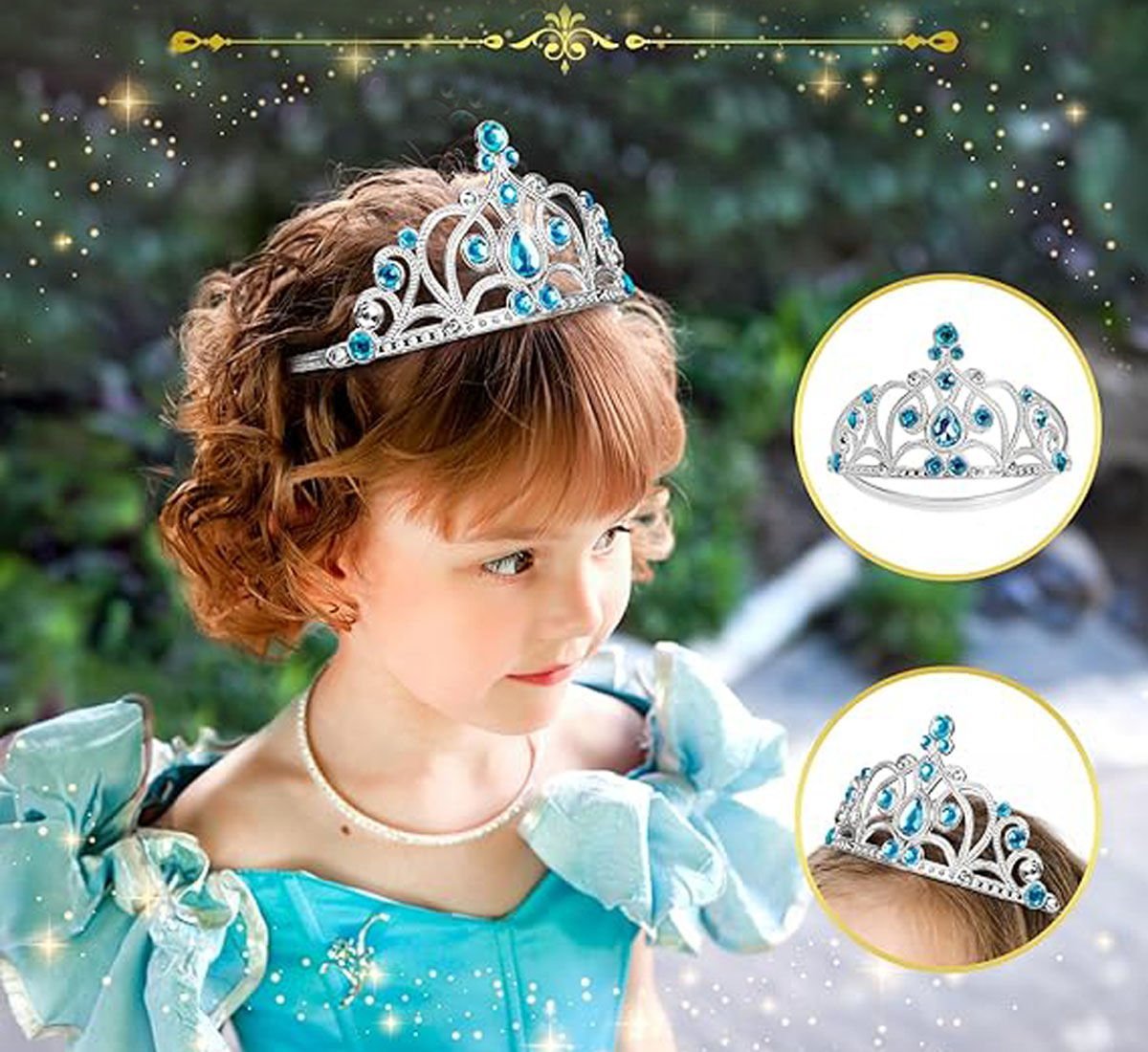 Prenses Tacı Mavi Taşlı Taç