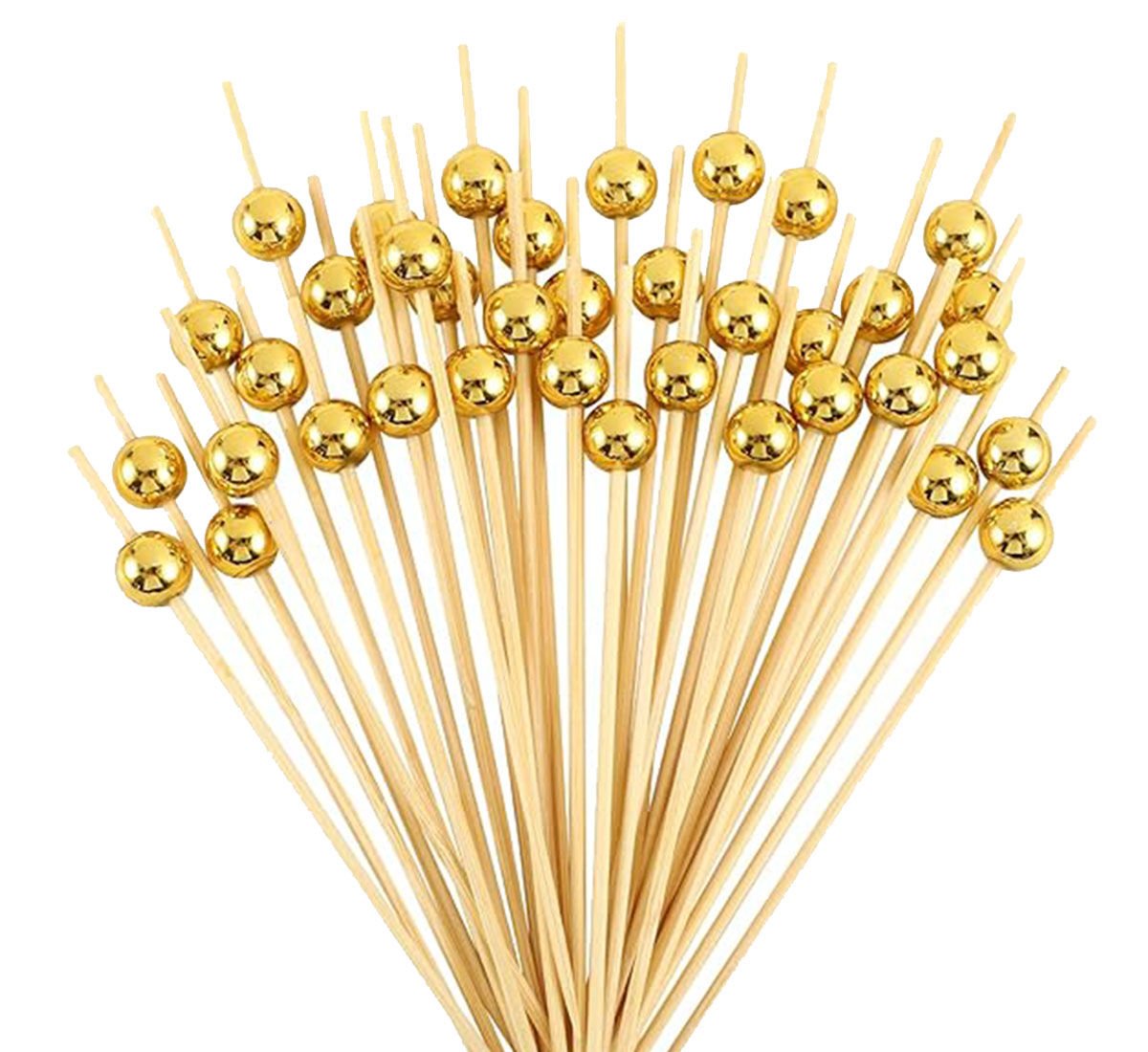 Gold Metalik İnci Kürdanları Büyük Boy