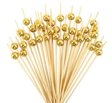 Gold Metalik İnci Kürdanları Büyük Boy