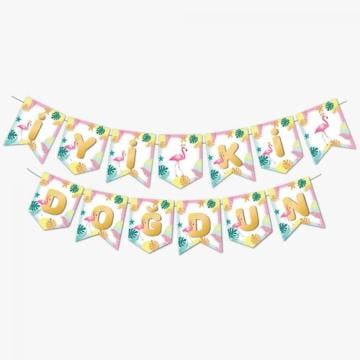 Flamingo Partisi Temalı İyiki Doğdun Yazı