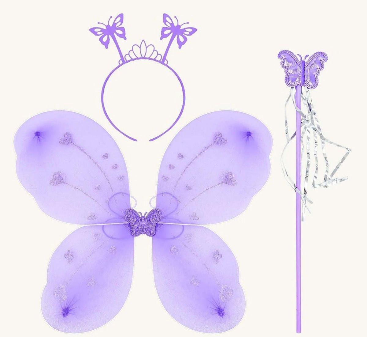 Mor Renk Kelebek Kanat Seti