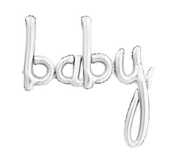 Baby Yazan Gümüş Renk Folyo Balon