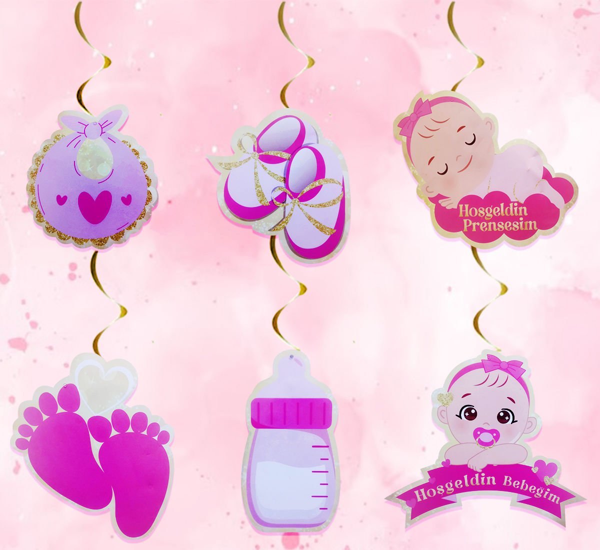 Kız Bebek Odası Hoşgeldin Baby Shower Süsleri