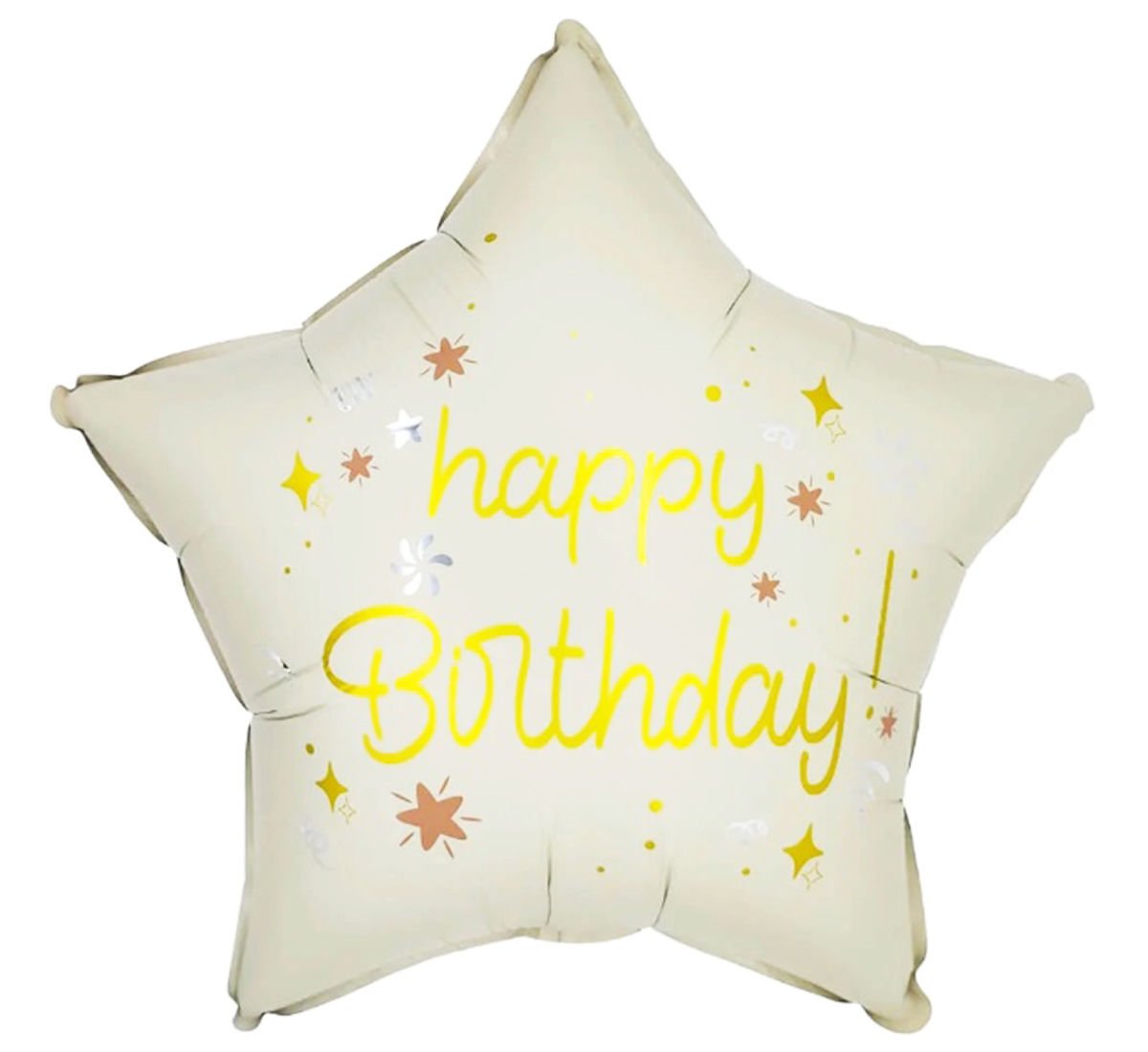 Retro Krem Renk Happy Birthday Folyo Balon