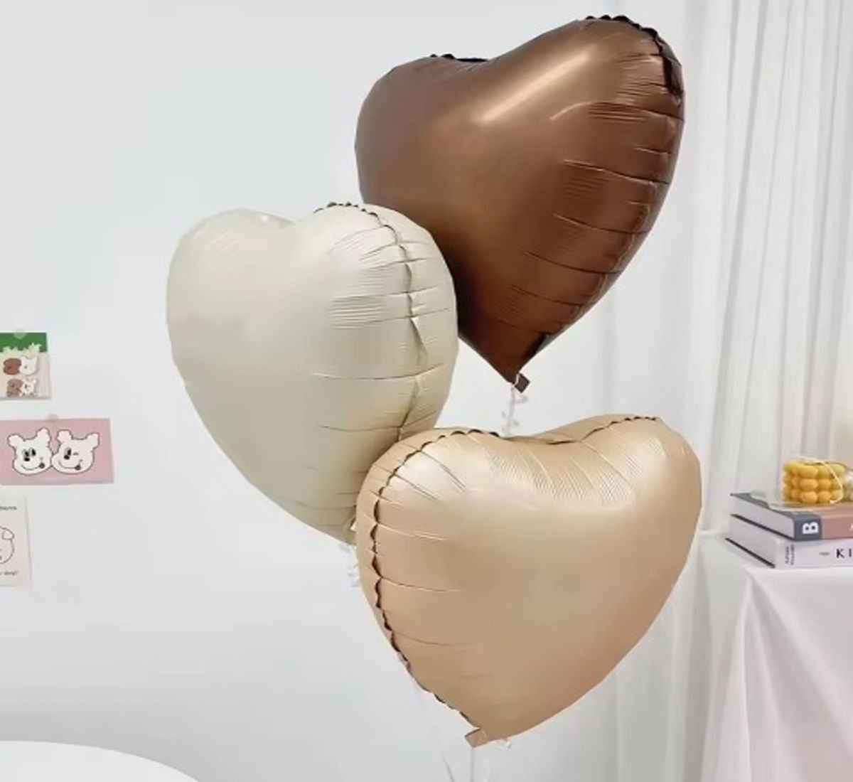 Retro Renkler Kalp Folyo Balon Demeti