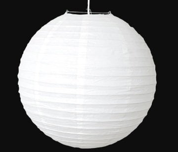 Beyaz Renk Kağıt Fener Süs