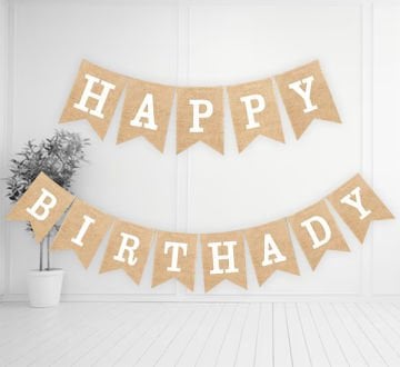 Happy Birthday Yazısı Retro Kraft Renk