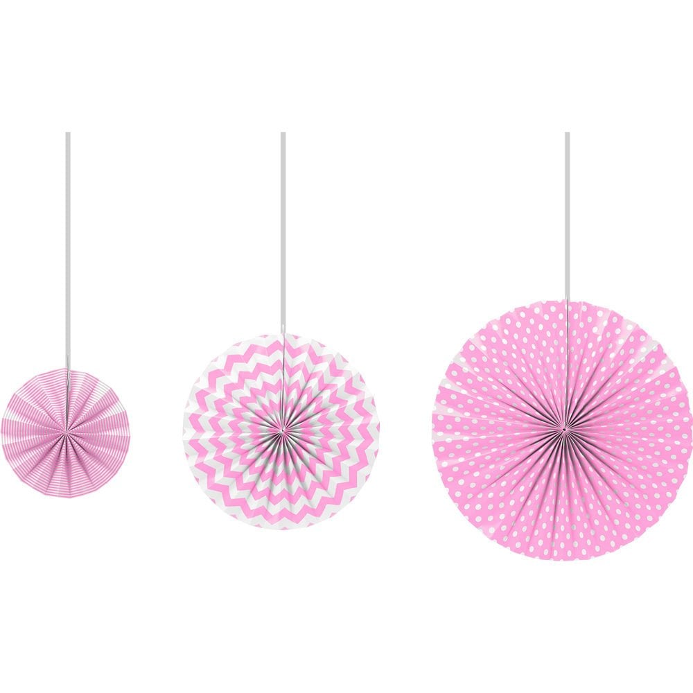 Pembe Renk Doğum Günü Yelpaze Süsleri