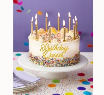 Birthday Queen Gold Pleksi Pasta Süsü