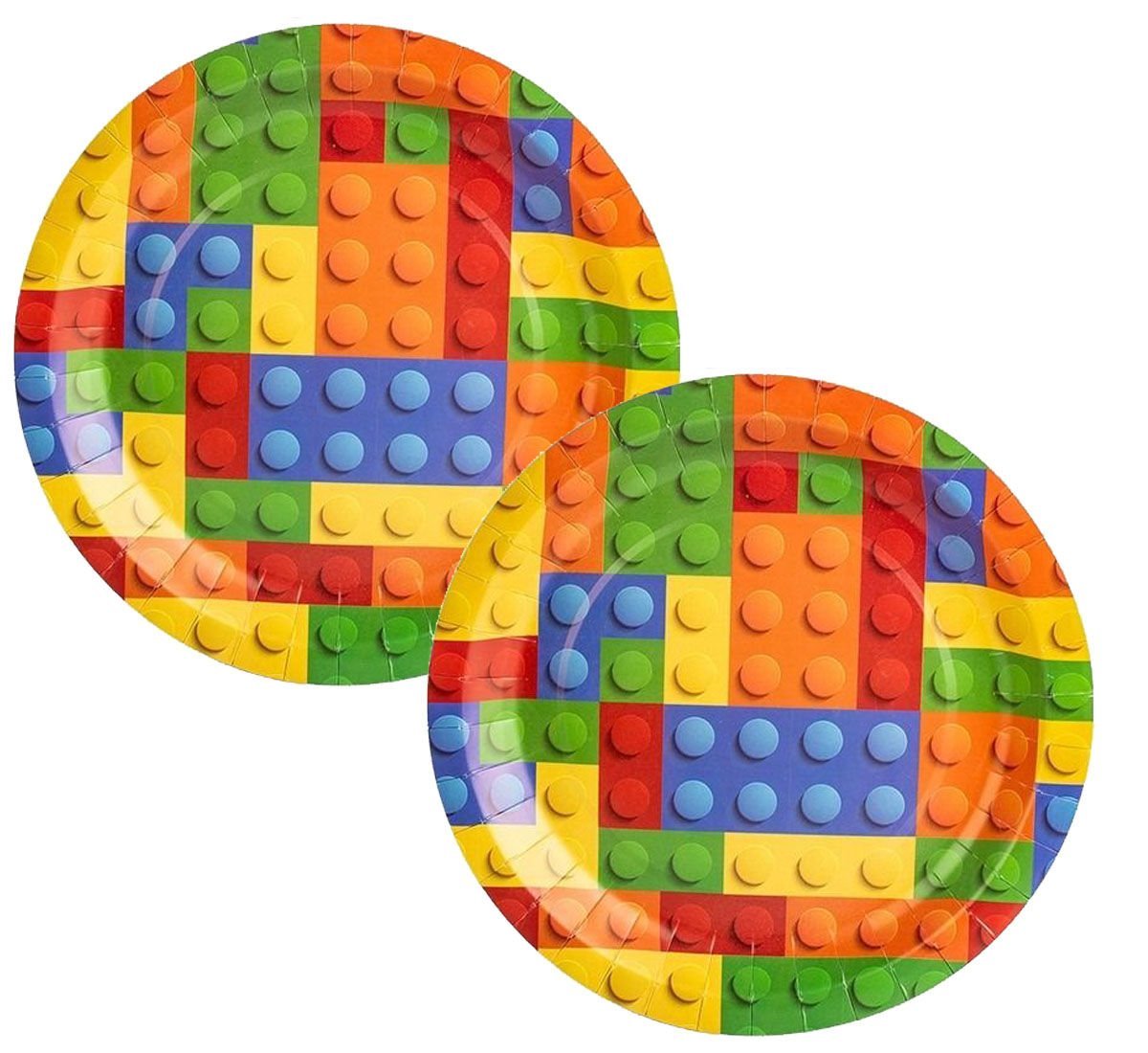 Renkli Oyun Blokları Doğum Günü Tabakları