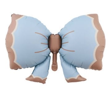 Retro Mavi Renk Fiyonk Folyo Balon