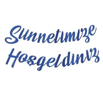 Sünnetimize Hoşgeldiniz Yazısı Mavi Renk